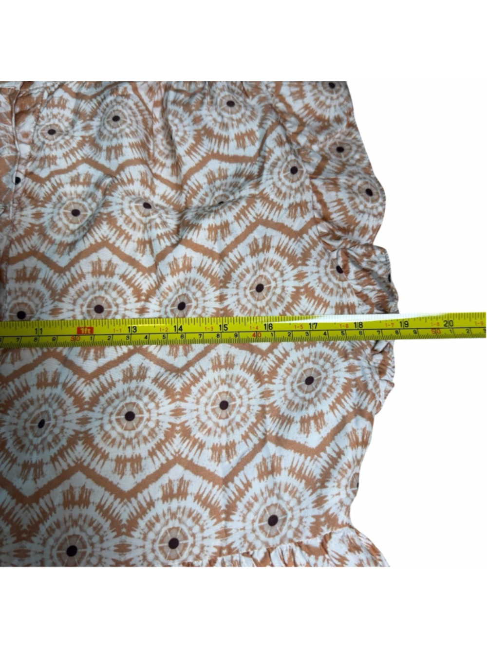 Marie Oliver Kara Mini Dress Silk Blend Geometric Tan Cottagecore Women’s Sz XS - Picture 7 of 8